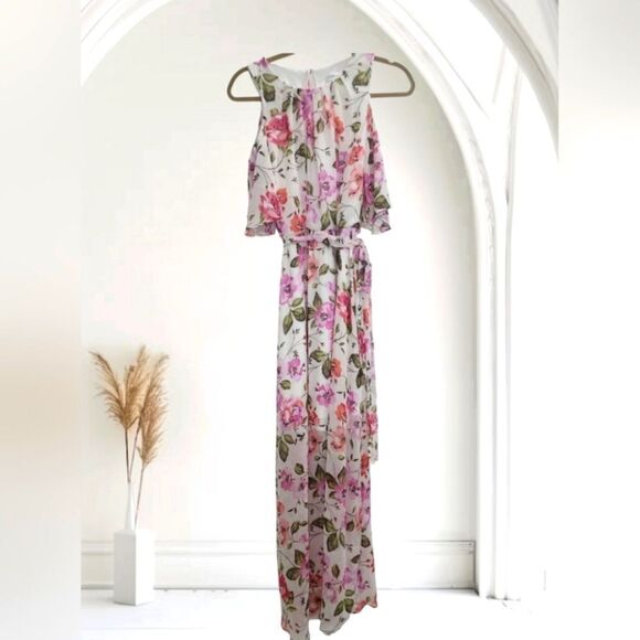 Calvin Klein Cold Shoulder Floral Maxi Dress, Size 8 - Picture 2 of 6